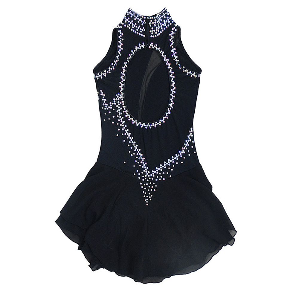 LIUHUO Figure Skating Dress Women's Girls' Black Spandex Training Competition Sleeveless Skating Wear Rhythmic Gymnastics Dress Kids Performance Wear Youth