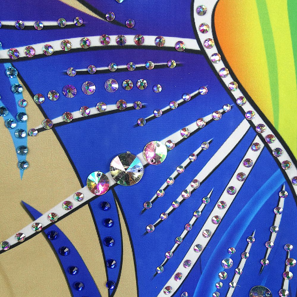 LUHUO Rhythmic Gymnastics Leotards Women's Girls' Kids Dance Blue Heart Kids Spandex High Elasticity Handmade Long Sleeve Competition Dance Ice Skating Dress