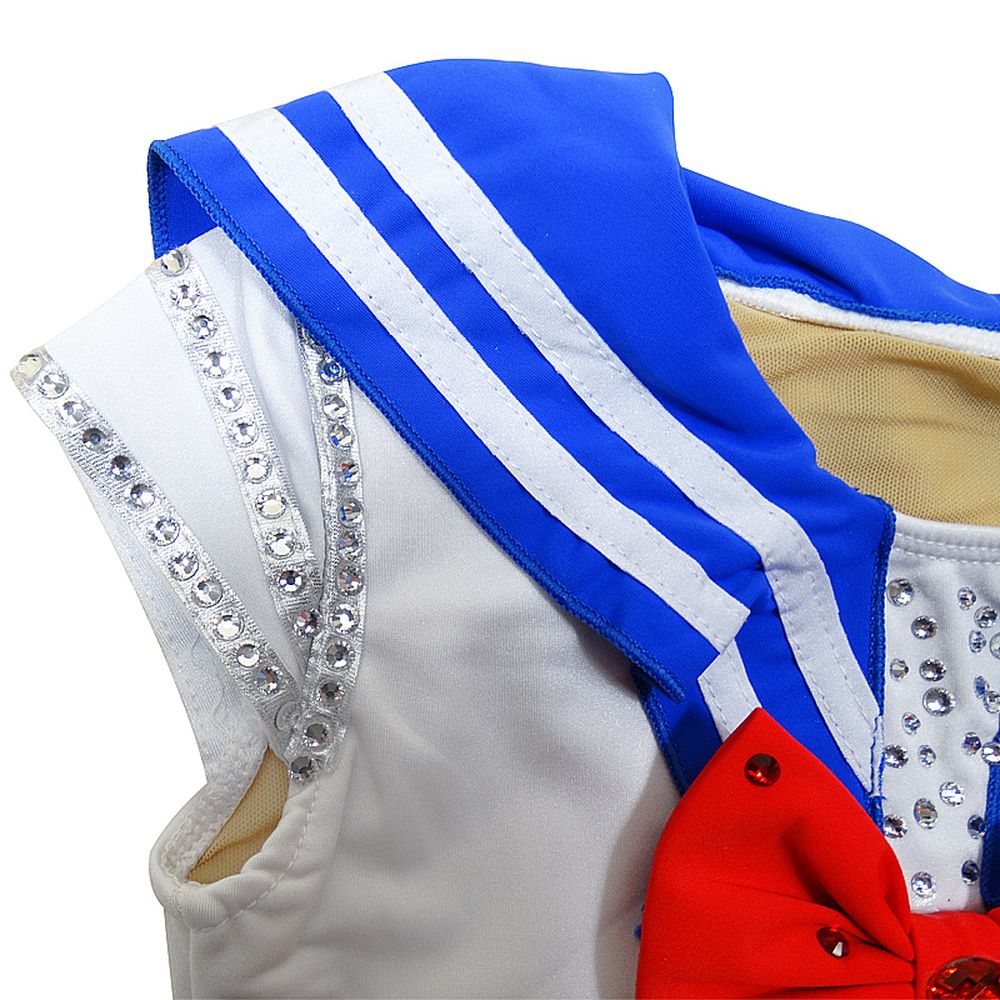 Ice Figure Skating Dress Youth Ice Skating Dress Blue Gradient Competition Skating Wear Breathable Solid Colored Long Sleeve Skating