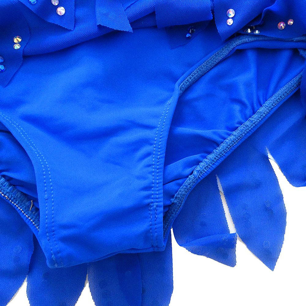 LIUHUO Gymnastics Leotards Girls Handmade Sleeveless Competition Dance Blue Ice Skating Dress Artistic Gymnastics Unitards