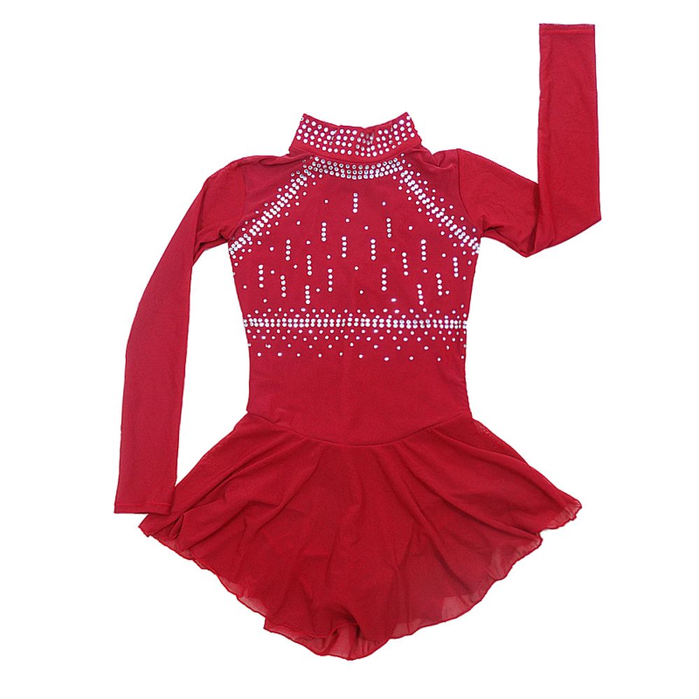 [Copy]Figure Skating Dress Women's Ice Skating Dress White Leisure Sports Competition Skating Wear Breathable Solid Colored Long Sleeve Skating