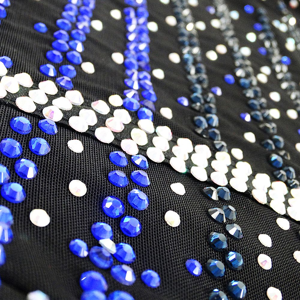 Figure Skating Dress Women's Girls' Ice Skating Dress Dark Blue Open Back Spandex Stretch Yarn High Elasticity Training Competition Skating Wear Handmade Solid Colored