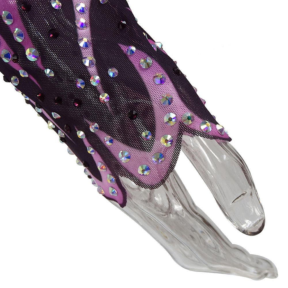 Women's Girls' Rhythmic Gymnastics Leotards Artistic Gymnastics Leotards Jeweled Purple Spandex Dance Rhythmic Gymnastics Artistic Gymnastics Leotard Sleeveless Sport Activewear Handmade