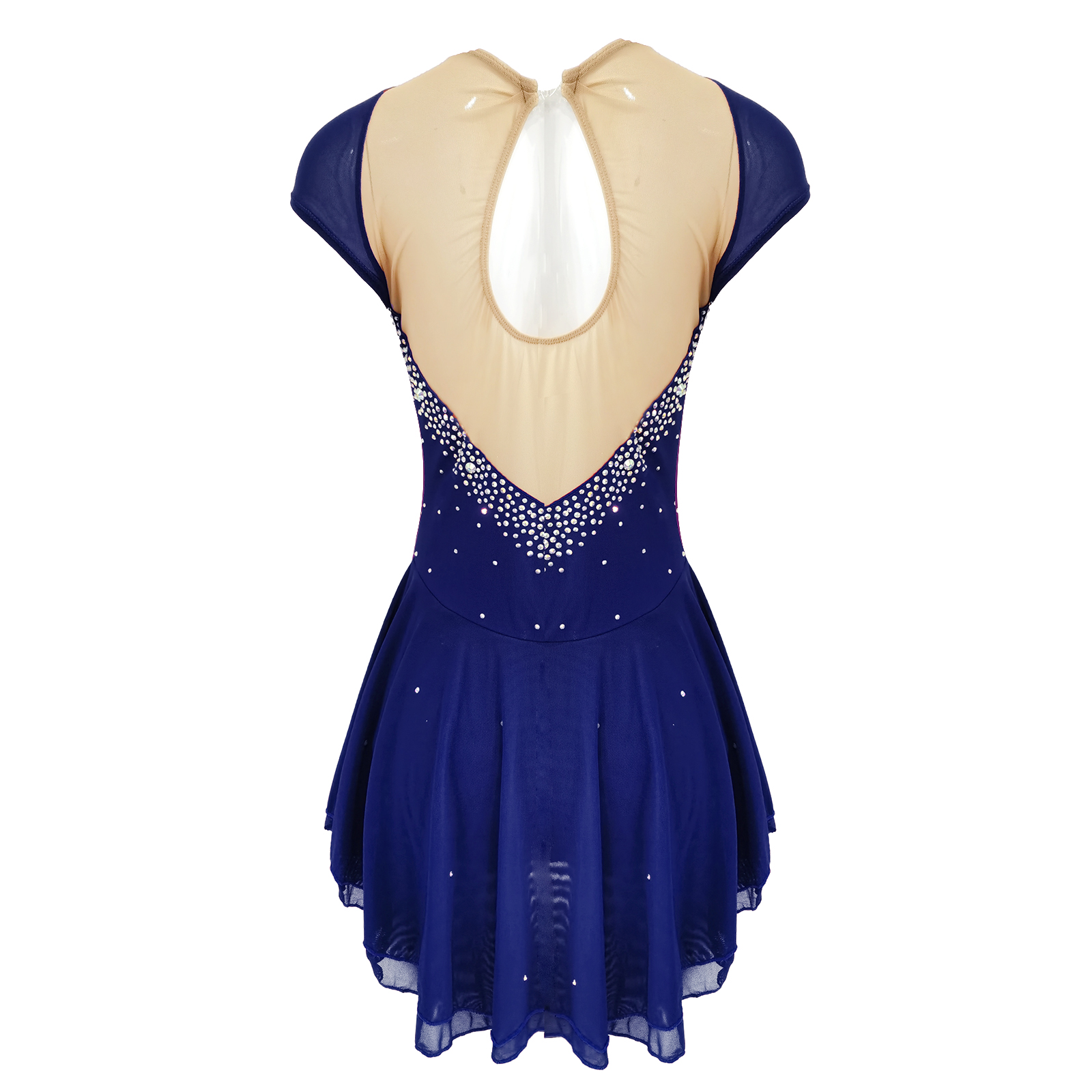 LIUHUO Handmade Figure Skating Dress Women's Girls' Ice Skating Dress Black Mesh Spandex High Elasticity Practice Competition Skating Wear Crystal / Rhinestone Long Sleeve Ice Skating Winter