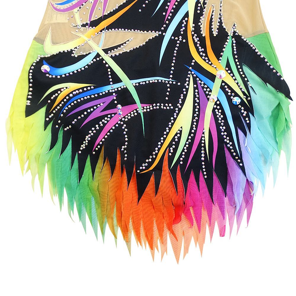 Rhythmic Gymnastics Leotards Women's Boys' Kids Dance Yellow Kids Velvet High Elasticity Handmade Long Sleeve Competition Dance Ice Skating Dress