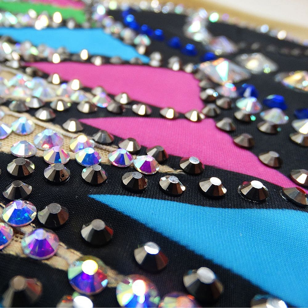 Women's Girls' Rhythmic Gymnastics Leotards Artistic Gymnastics Leotards Jeweled Light Black Spandex Dance Rhythmic Gymnastics Artistic Gymnastics Leotard Sleeveless Sport Activewear Handmade