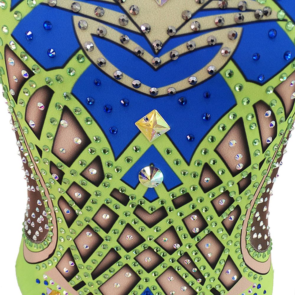 LUHUO Synchronized Swimming suit Women's Spandex Acrobatics Gymnastics Leotards Handmade Competition Dance Skating Dress