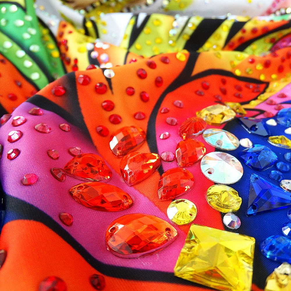 LUHUO Aerobatics Gymnastics Leotards Women's Boys' Kids Dance Yellow Kids Velvet High Elasticity Handmade Long Sleeve Competition Dance Ice Skating Dress