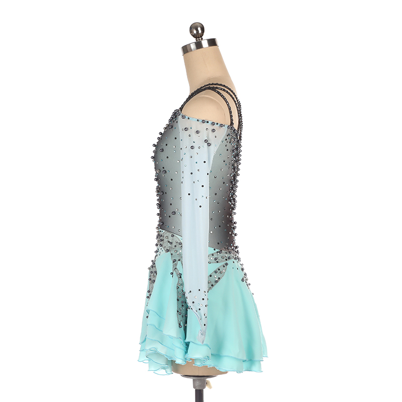 Figure Skating Dress Women's Girls' Ice Skating Dress Yellow Red Dark Purple Asymmetric Hem High Elasticity Competition Skating Wear Anatomic Design Handmade Classic Fashion Sleeveless Ice Skating