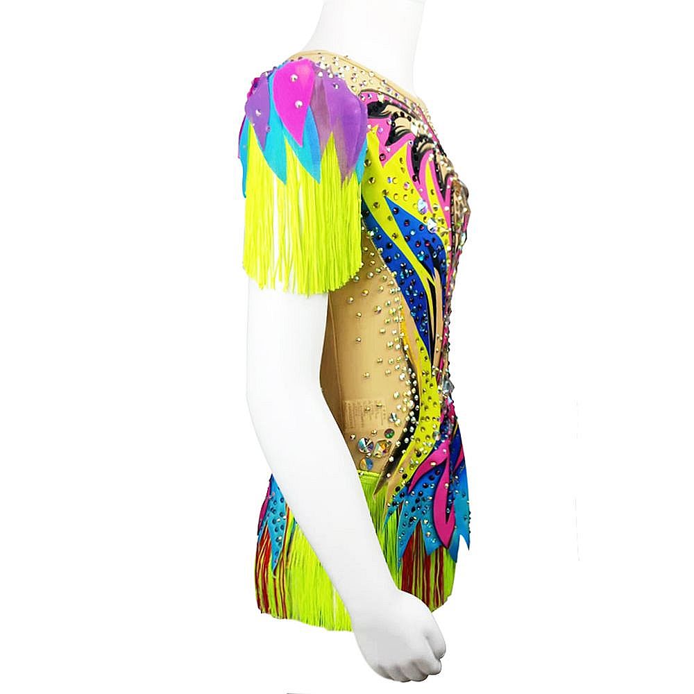 Rhythmic Gymnastics Leotards Women Girls Competition Dance Yellow Figure Skating Dress Training Gymnastics Artistic Leotard
