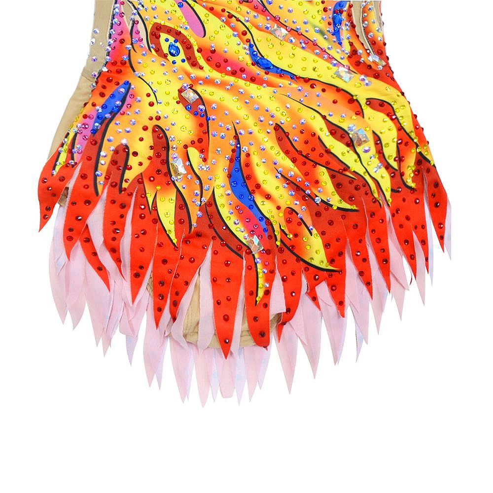 Women's Girls' Rhythmic Gymnastics Leotards Artistic Gymnastics Leotards Jeweled Red Spandex Dance Rhythmic Gymnastics Artistic Gymnastics Leotard Sleeveless Sport Activewear Handmade