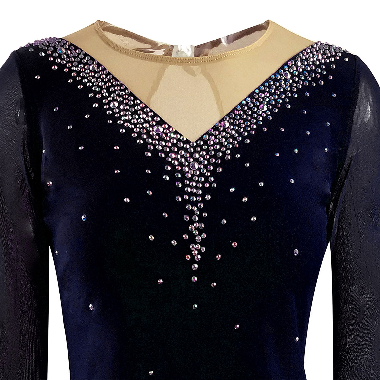 Ice Figure Skating Dress Girls' Black Blue Wine Red Spandex High Elasticity MeshTraining Competition Skating Wear Solid Colored Classic Crystal / Rhinestone / Kids Women