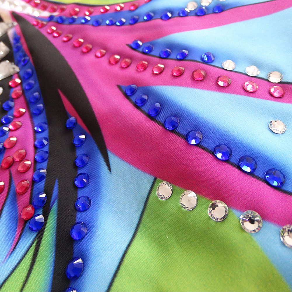 Rhythmic Gymnastics Leotards Women's Girls Artistic Gymnastics Leotards Kids Skyblue Leotard Spandex High Neck Breathable Yellow