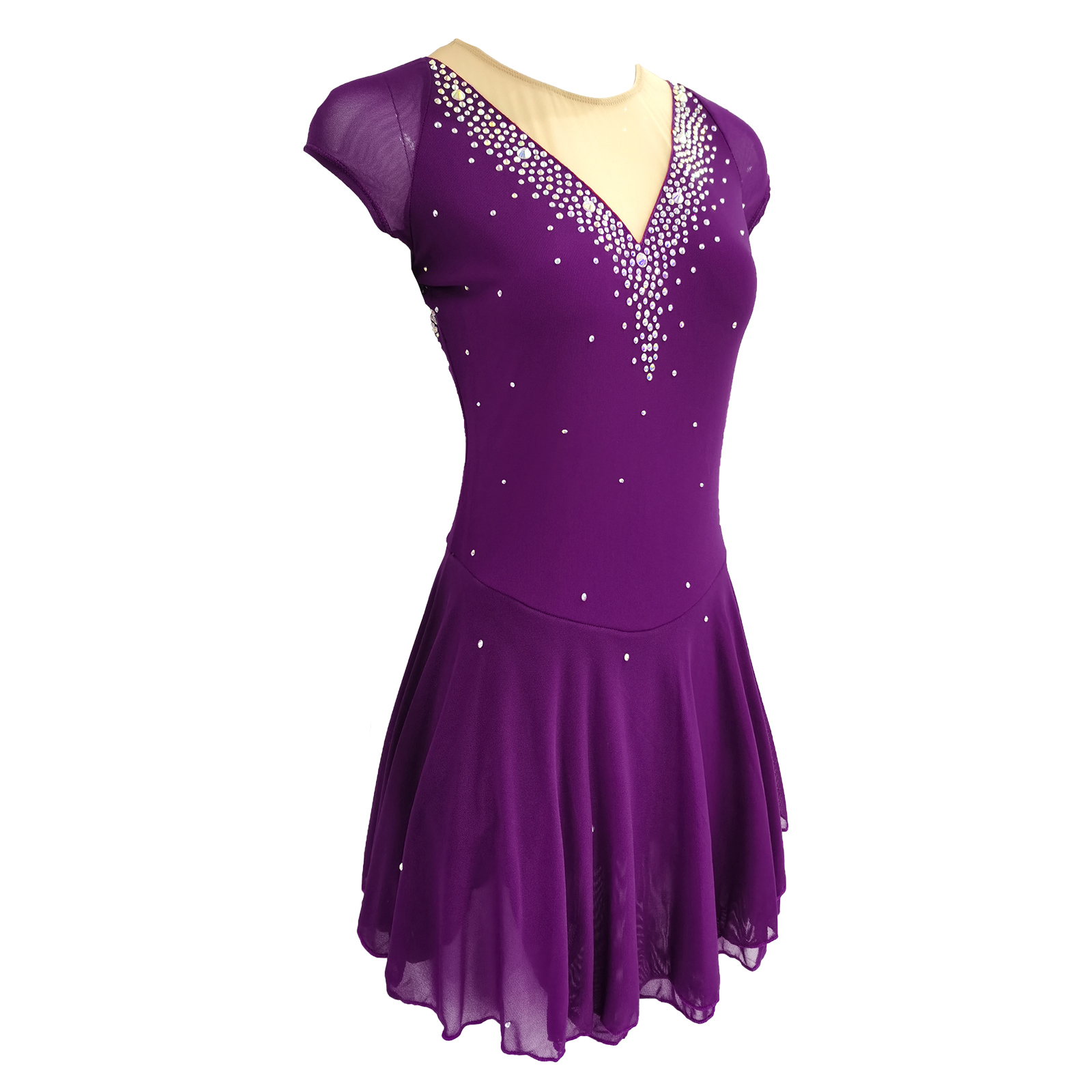 LIUHUO Handmade Figure Skating Dress Women's Girls' Ice Skating Dress Black Mesh Spandex High Elasticity Practice Competition Skating Wear Crystal / Rhinestone Long Sleeve Ice Skating Winter
