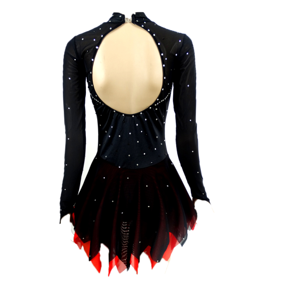 Figure Skating Dress Women's Girls' Ice Skating Dress Black Stretchy Competition Skating Wear Classic Ice Skating Figure Skating