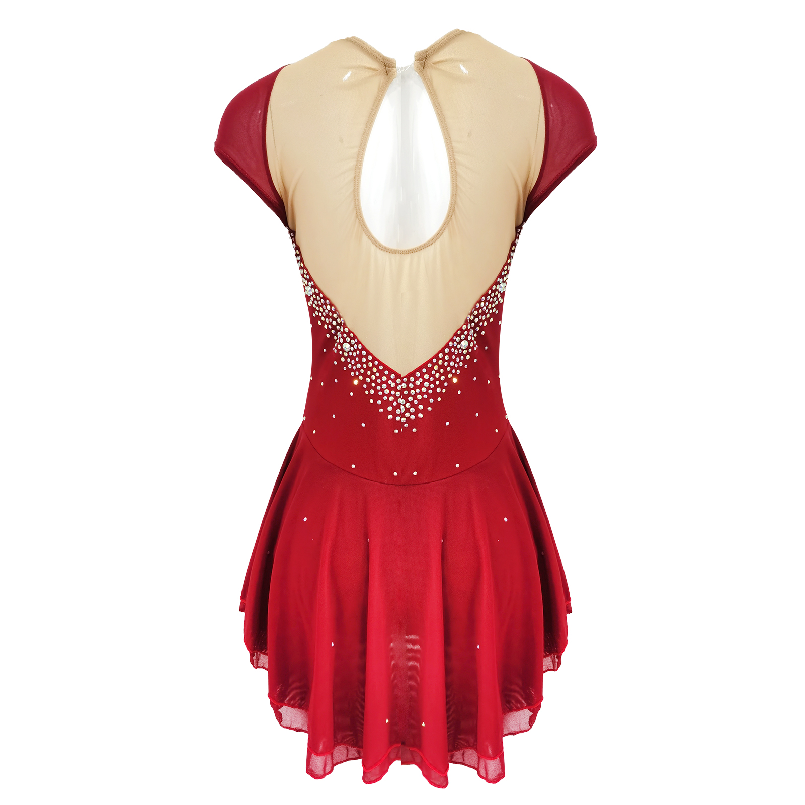 LIUHUO Handmade Figure Skating Dress Women's Girls' Ice Skating Dress Black Mesh Spandex High Elasticity Practice Competition Skating Wear Crystal / Rhinestone Long Sleeve Ice Skating Winter