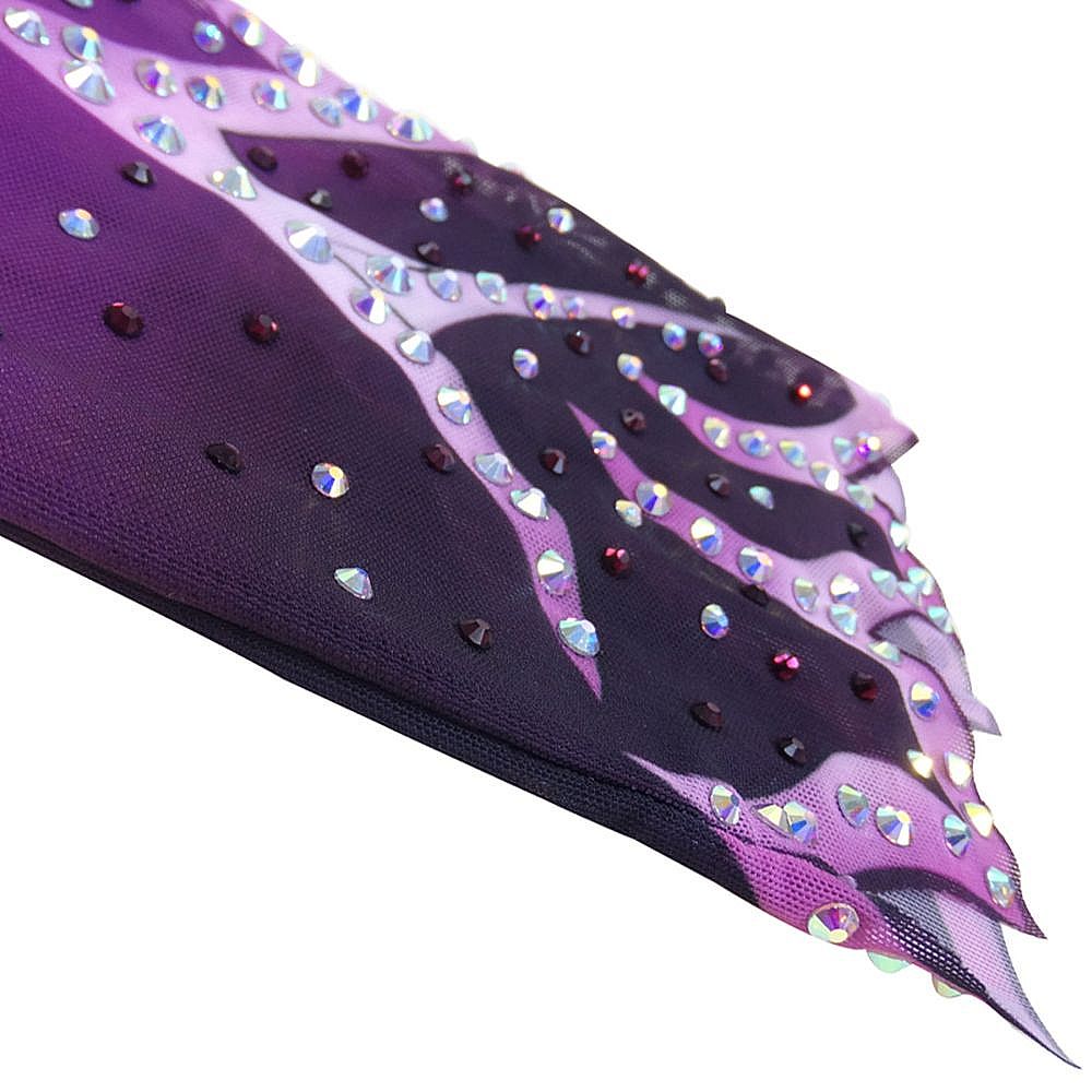 Women's Girls' Rhythmic Gymnastics Leotards Artistic Gymnastics Leotards Jeweled Purple Spandex Dance Rhythmic Gymnastics Artistic Gymnastics Leotard Sleeveless Sport Activewear Handmade