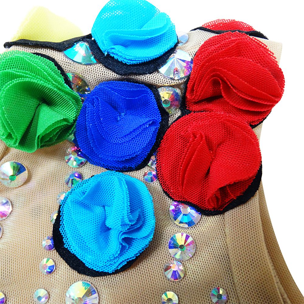 Women's Girls' Rhythmic Gymnastics Leotards Artistic Gymnastics Leotards Jeweled Pink Spandex Dance Artistics Gymnastics Artistic Gymnastics Leotard Sleeveless Sport Activewear Handmade