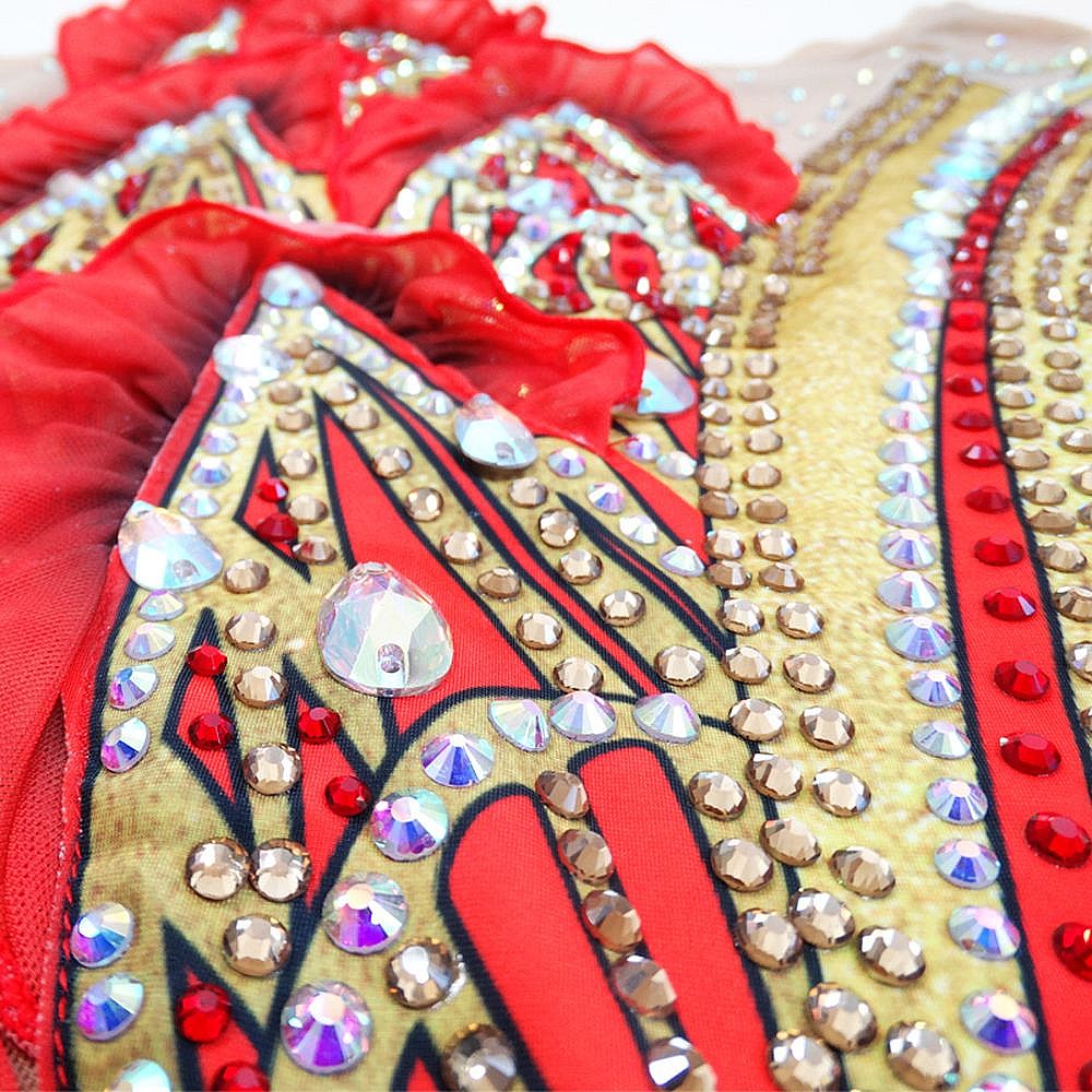 Rhythmic Gymnastics Leotards for Girls Youth Handmade Competition Dance Pink Figure Skating Dress Acrobatics Girls Gymnastics Artistic Leotard Pink