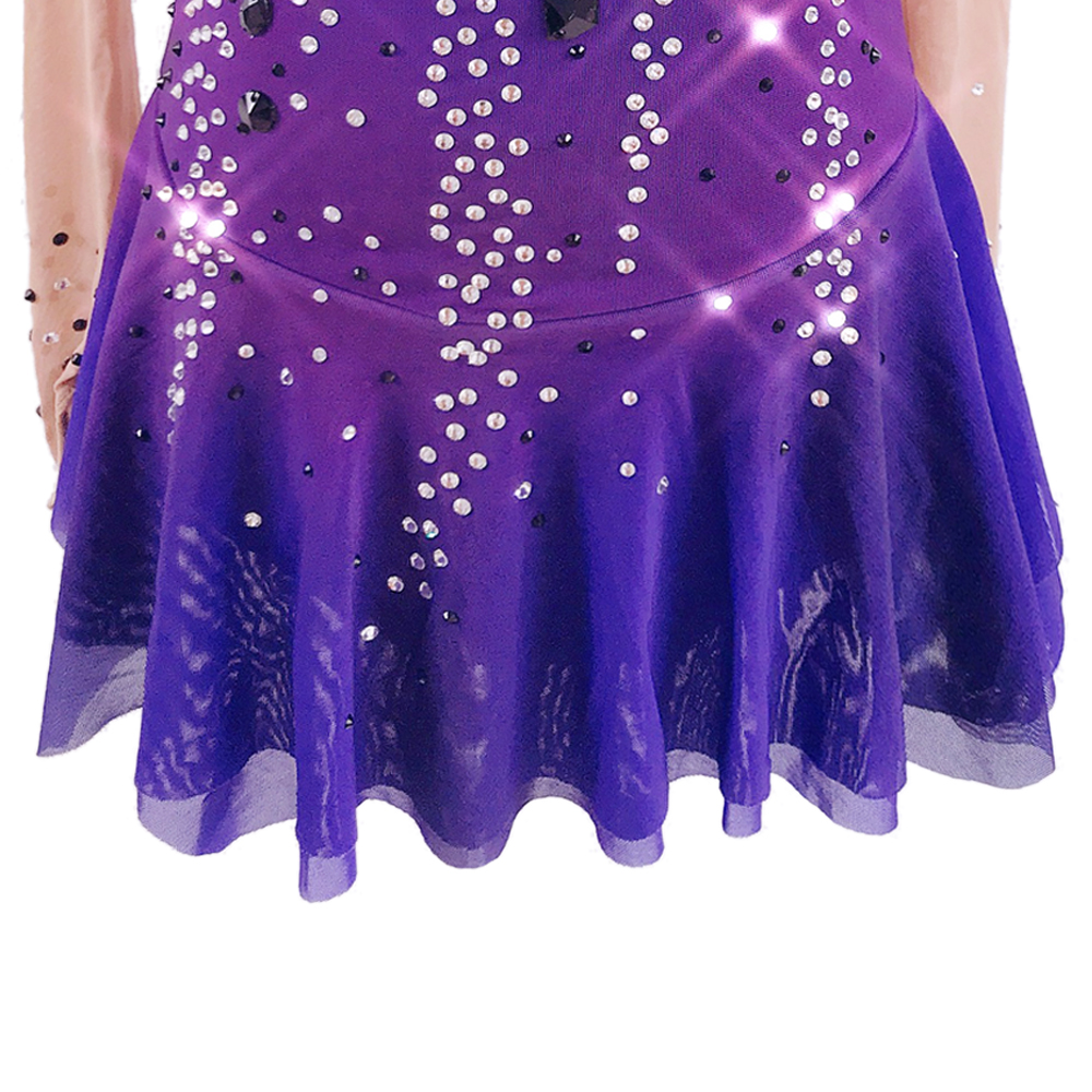 Ice Figure Skating Dress Girls' Quality Crystals High Elasticity Training Competition Skating Wear Solid Colored Classic / Rhinestone / Kids Performance Wear