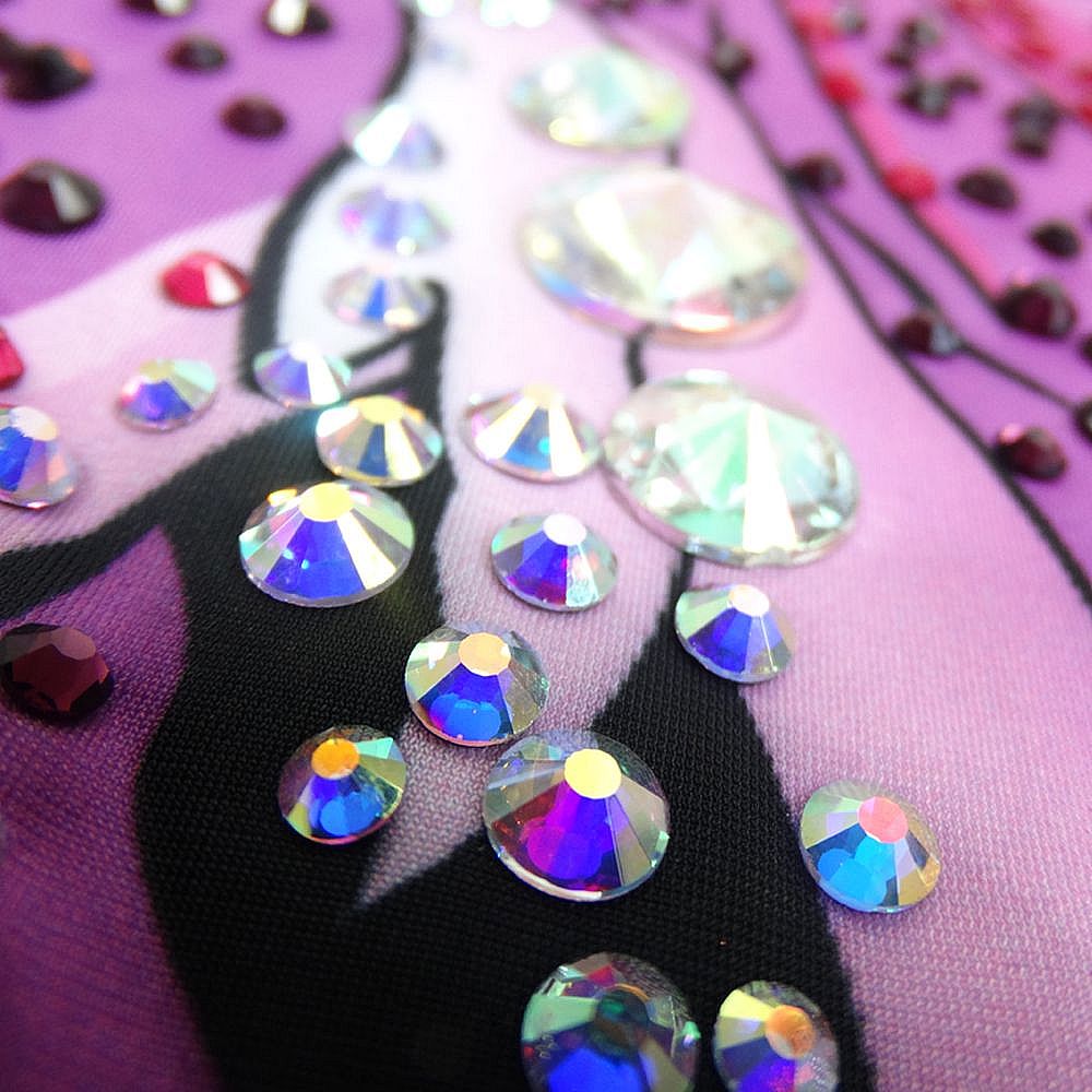 Women's Girls' Rhythmic Gymnastics Leotards Artistic Gymnastics Leotards Jeweled Purple Spandex Dance Rhythmic Gymnastics Artistic Gymnastics Leotard Sleeveless Sport Activewear Handmade