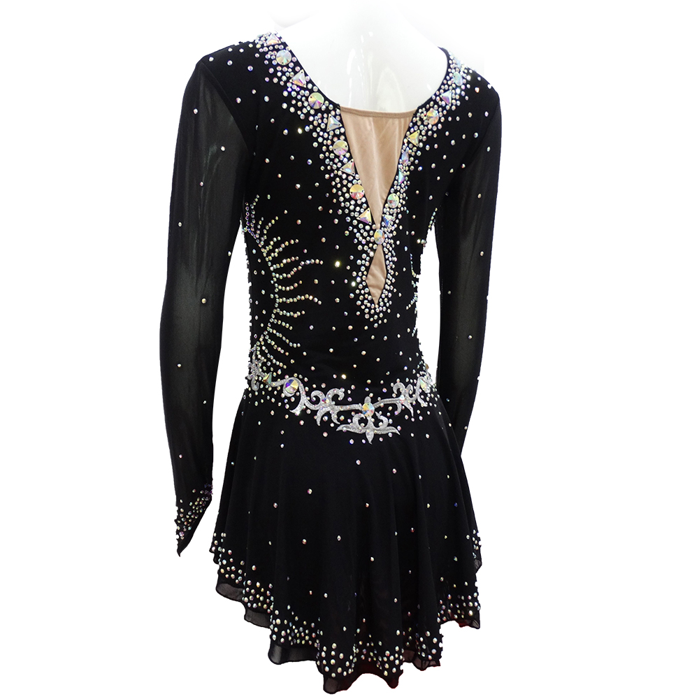 LIUHUO Figure Skating Dress Girls' Children High Elasticity Training Competition Skating Dance Rhythmic Gymnastics Dress Kids Performance Wear Women