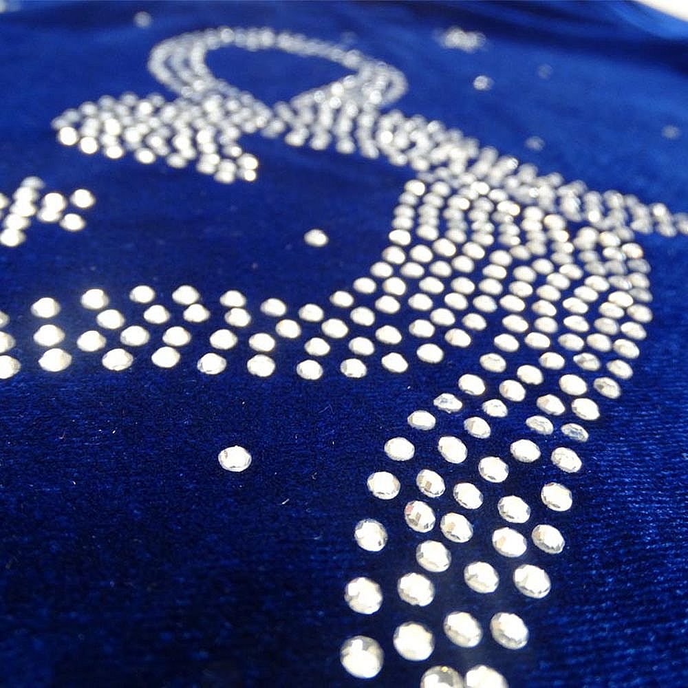 Ice Figure Skating Dress Women's Ice Skating Dress Blue Velvet Rhinestones Competition Skating Wear Breathable Solid Colored Long Sleeve Skating