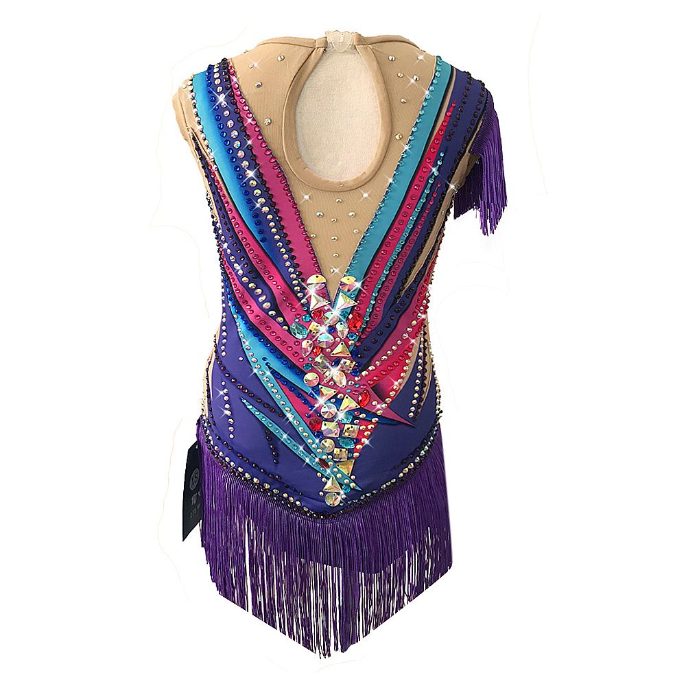 LUHUO Rhythmic Gymnastics Leotards Women's Girls' Kids Dance Yellow Kids Velvet High Elasticity Handmade Long Sleeve Competition Dance Ice Skating Dress