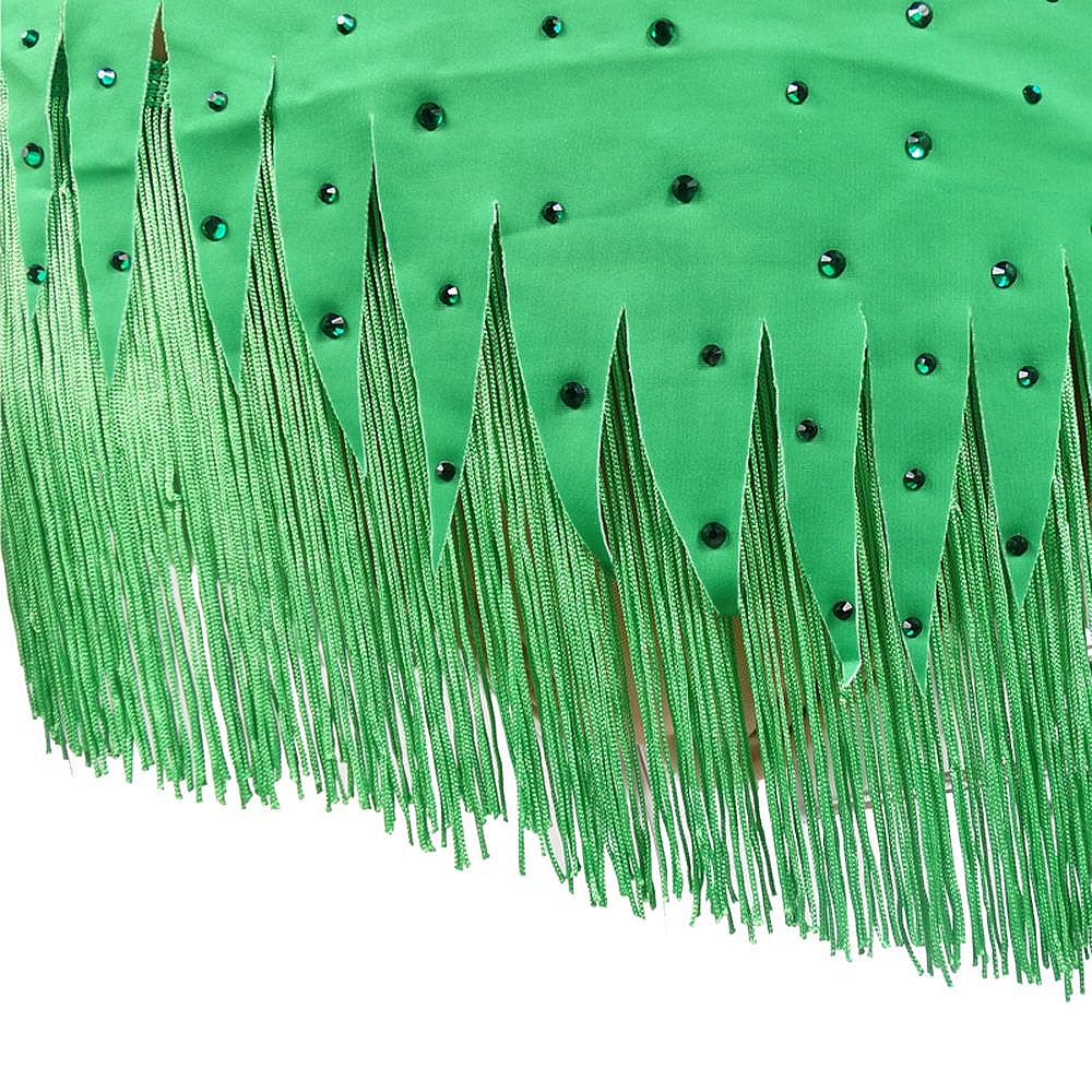 Women's Girls' Rhythmic Gymnastics Leotards Artistic Gymnastics Leotards Jeweled Green Spandex Dance Rhythmic Gymnastics Artistic Gymnastics Leotard Sleeveless Sport Activewear Handmade