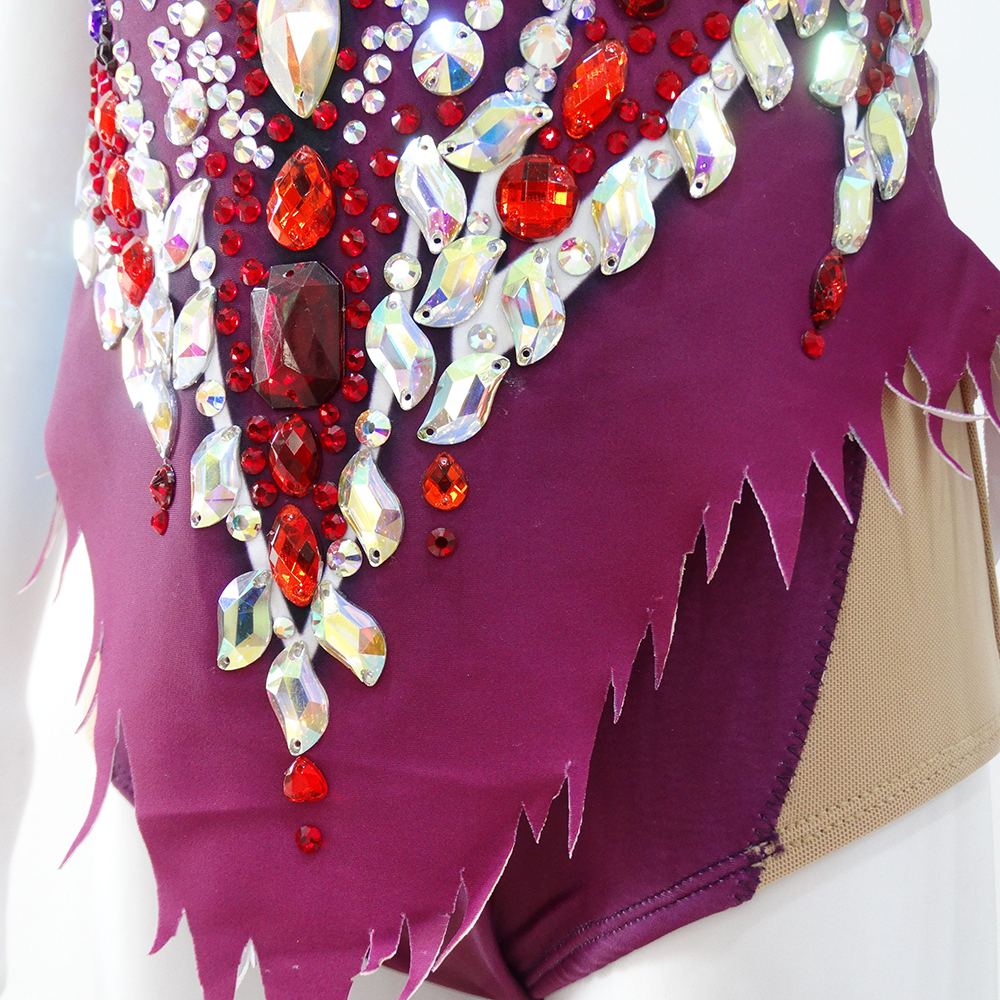 Rhythmic Gymnastics Leotards Women's Girls' Kids Dance Artistics Gymnastics Leotards Spandex High Elasticity Handmade Long Sleeve Competition Dance Ice Skating Dress