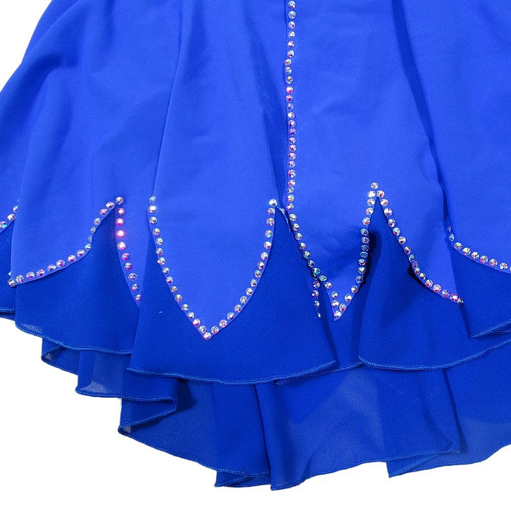 Figure Skating Dress Women's Girls' Ice Skating Skirt Navy Blue Metalic Spandex High Elasticity Training Competition Skating Wear Multi Color Crystal / Rhinestone Long Sleeve Ice / Kids