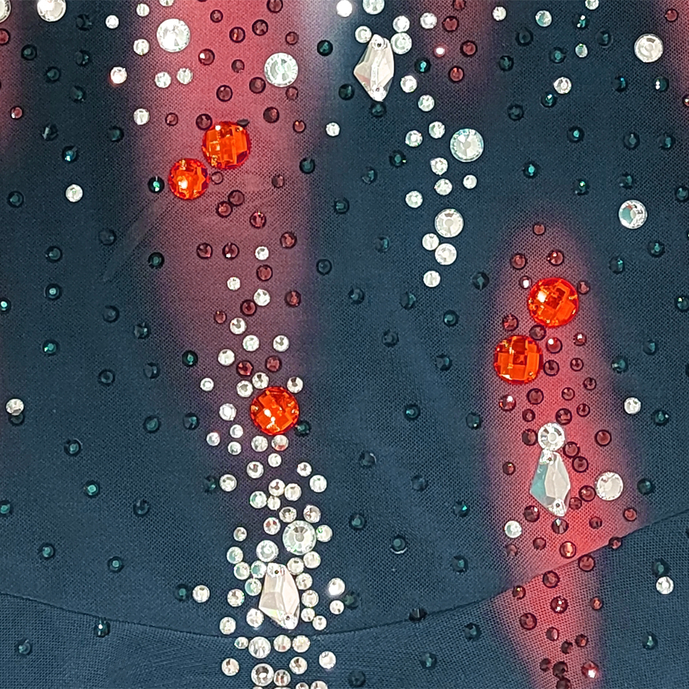 Handmade Figure Skating Dress Women's Girls' Ice Skating Dress Blue Red Spandex High Elasticity Practice Competition Skating Wear Crystal / Rhinestone Long Sleeve Ice Skating Winter