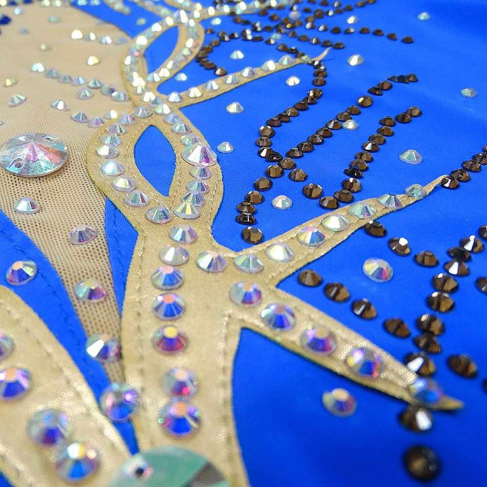 Figure Skating Dress Women's Girls' Ice Skating Skirt Navy Blue Metalic Spandex High Elasticity Training Competition Skating Wear Multi Color Crystal / Rhinestone Long Sleeve Ice / Kids