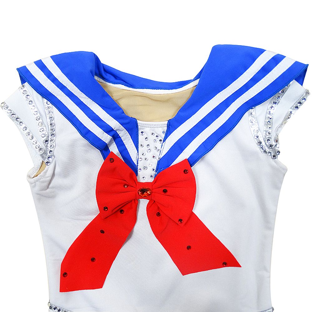 Ice Figure Skating Dress Youth Ice Skating Dress Blue Gradient Competition Skating Wear Breathable Solid Colored Long Sleeve Skating