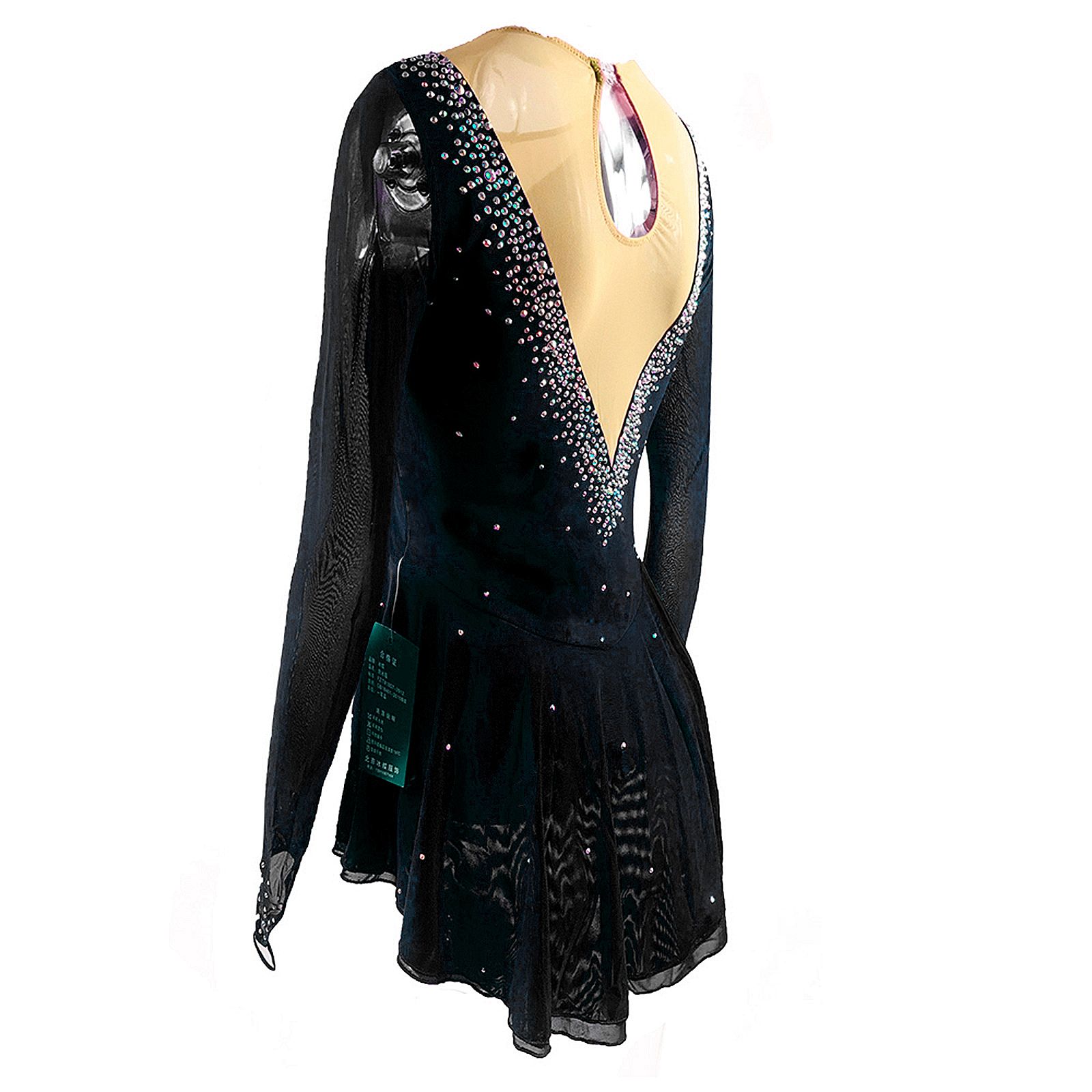 Ice Figure Skating Dress Girls' Black Blue Wine Red Spandex High Elasticity MeshTraining Competition Skating Wear Solid Colored Classic Crystal / Rhinestone / Kids Women