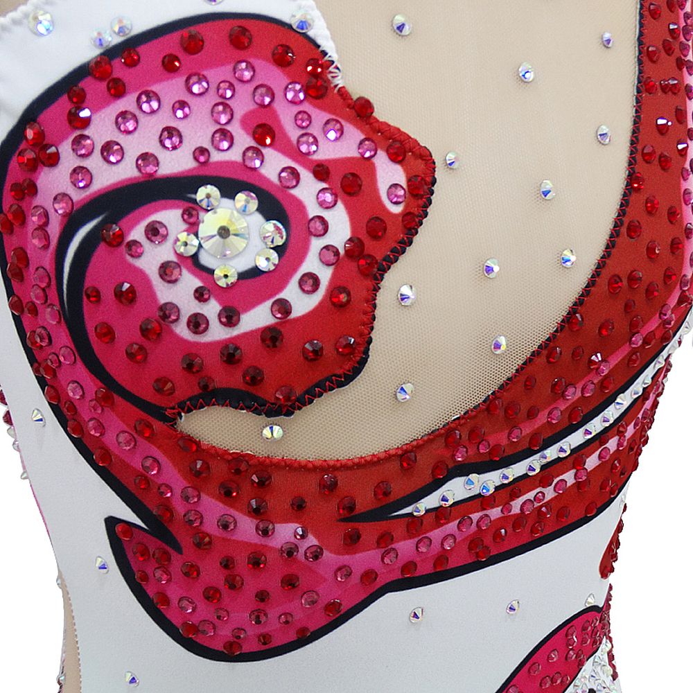 Figure Synchronized Swimming Suit Girls' Spandex Leotards Handmade Competition Dance  Dress