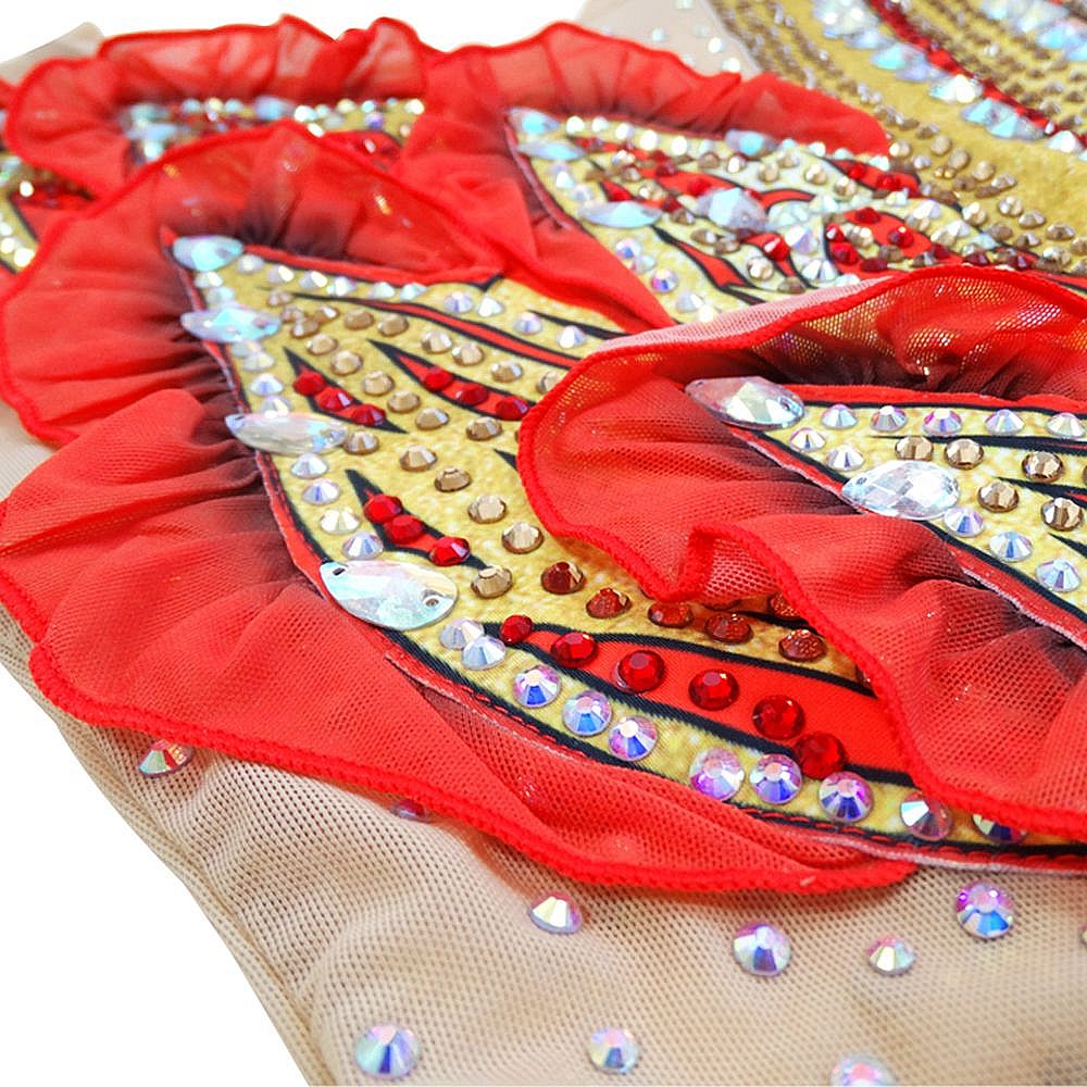 Rhythmic Gymnastics Leotards for Girls Youth Handmade Competition Dance Pink Figure Skating Dress Acrobatics Girls Gymnastics Artistic Leotard Pink