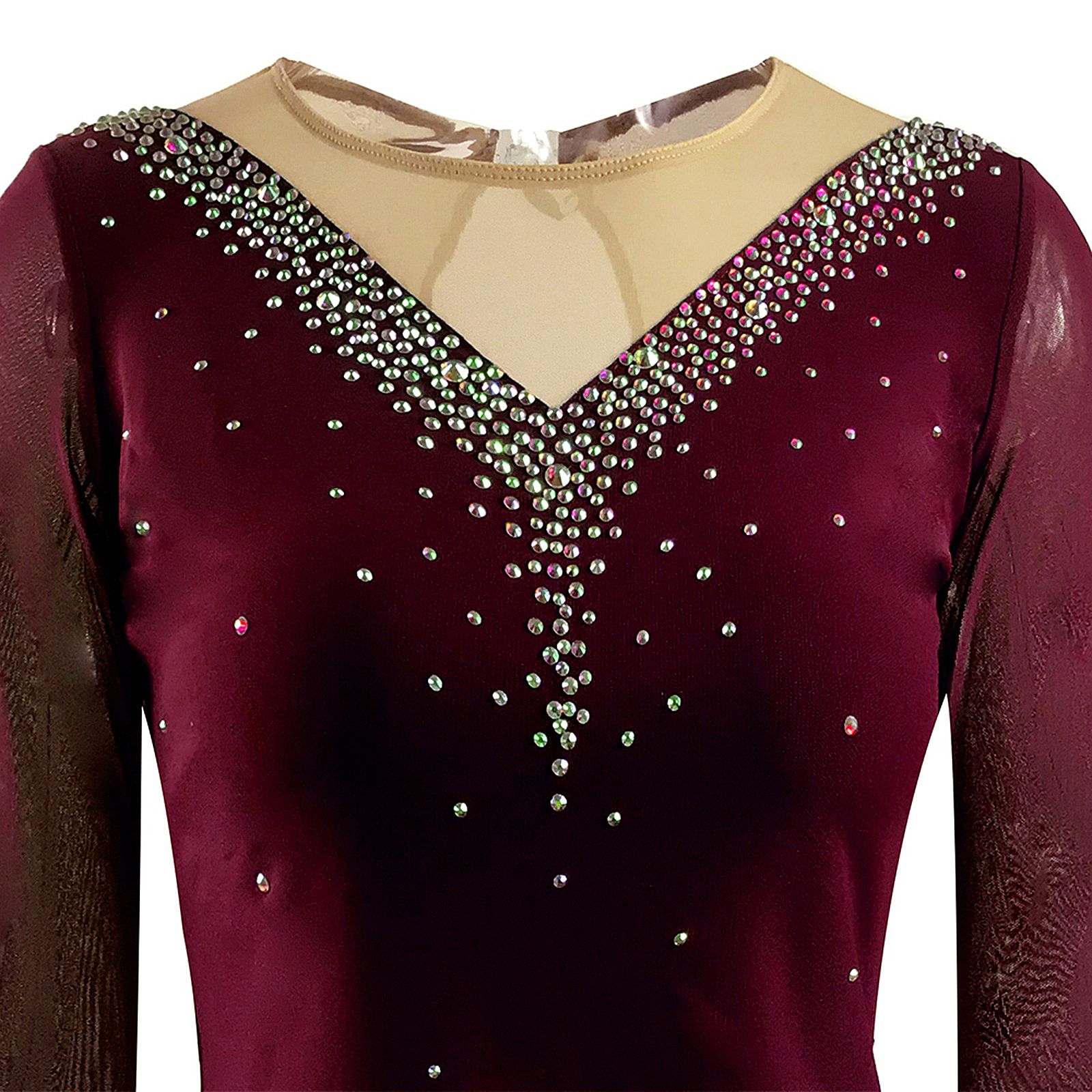 Ice Figure Skating Dress Girls' Black Blue Wine Red Spandex High Elasticity MeshTraining Competition Skating Wear Solid Colored Classic Crystal / Rhinestone / Kids Women