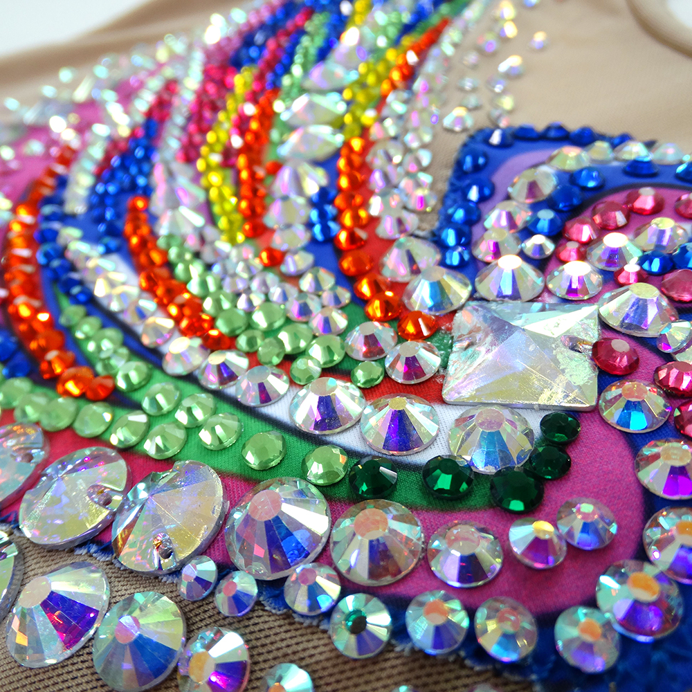 Rhythmic Gymnastics Leotards Women's Girls' Kids Blue Spandex Dance Artistics Gymnastics Leotards Rave Dance Costumes Youth Dress