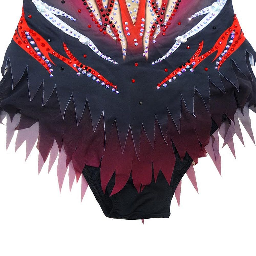 Rhythmic Gymnastics Leotards Red Artistic Gymnastics Leotards Women's Girls' Kids Leotard Spandex High Neck Breathable Yellow