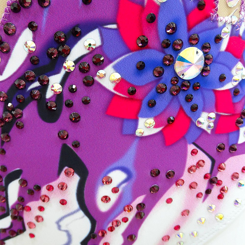 Figure Competitive Synchronized Swimming Suit Spandex & Mesh Gymnastics Leotards for Performance Dance Costume