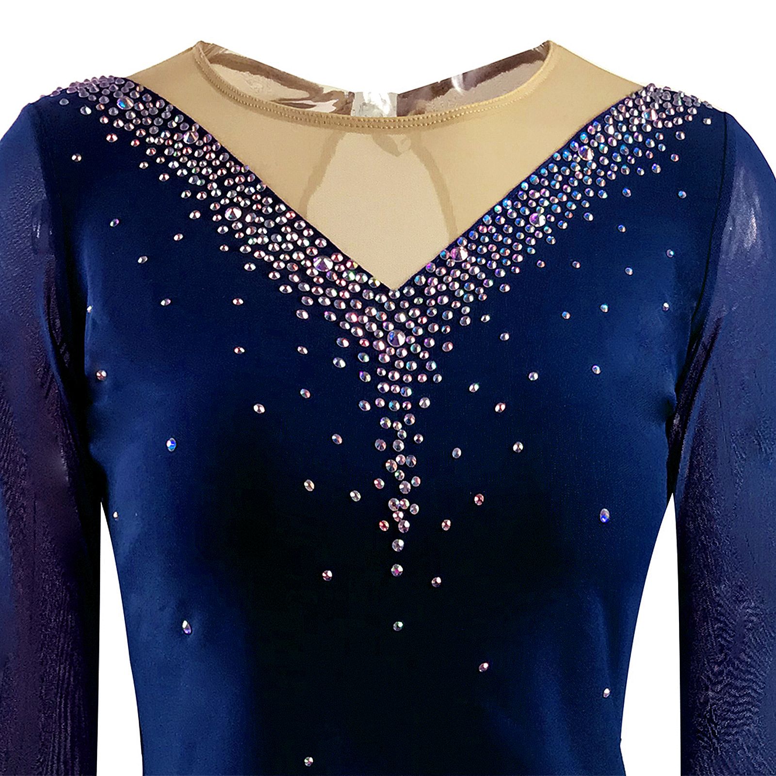 Ice Figure Skating Dress Girls' Black Blue Wine Red Spandex High Elasticity MeshTraining Competition Skating Wear Solid Colored Classic Crystal / Rhinestone / Kids Women