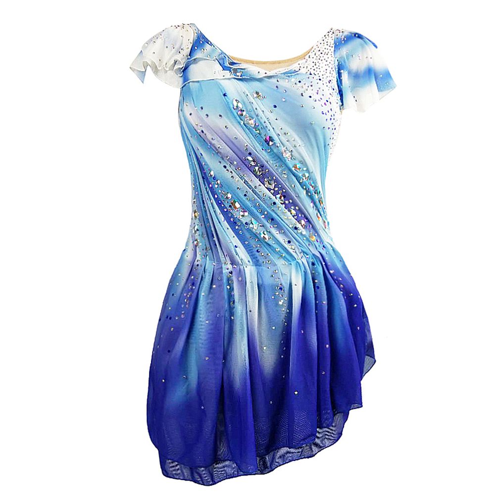 [Copy]Figure Skating Dress Women's Ice Skating Dress Purple Fairy Spandex Leisure Sports Competition Skating Wear Breathable Solid Colored Short Sleeve Skating
