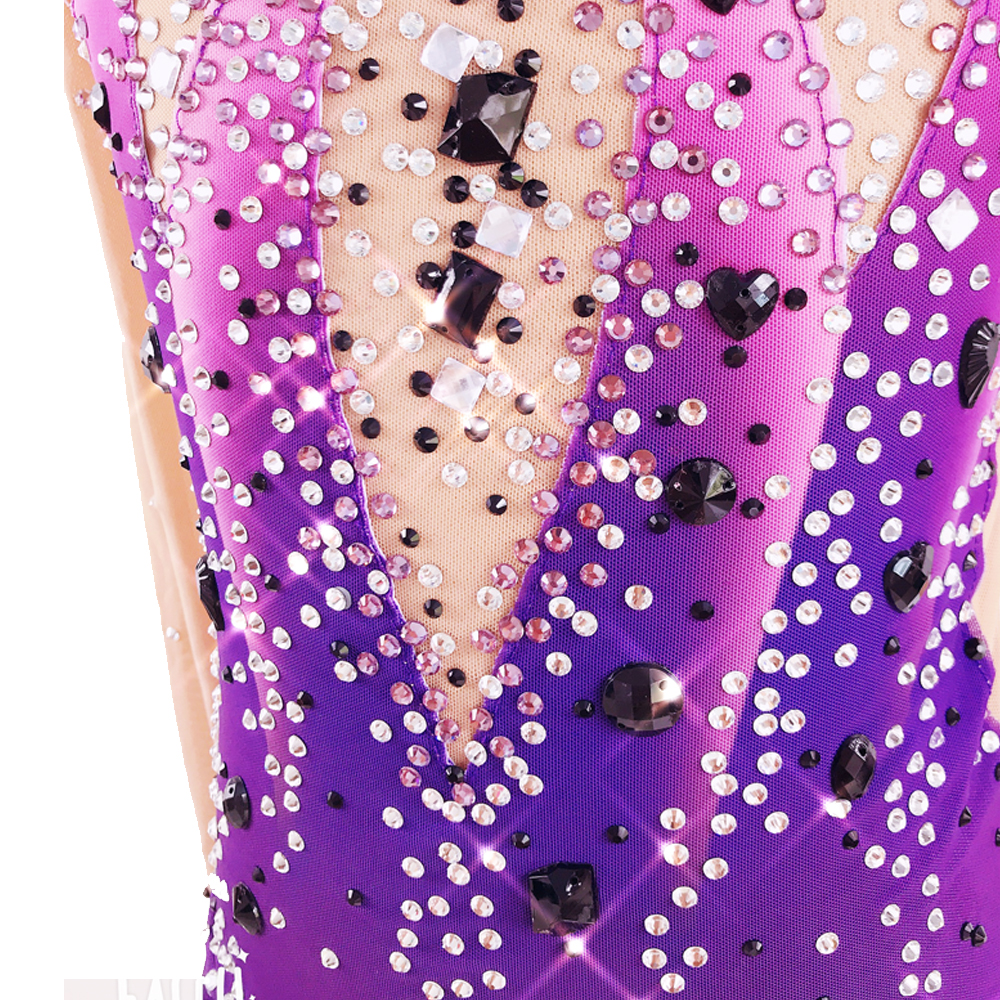 Ice Figure Skating Dress Girls' Quality Crystals High Elasticity Training Competition Skating Wear Solid Colored Classic / Rhinestone / Kids Performance Wear