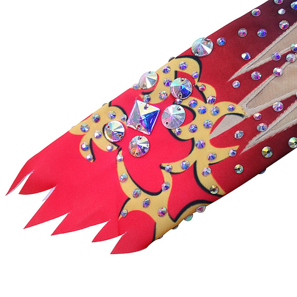 Women's Girls' Rhythmic Gymnastics Leotards Artistic Gymnastics Leotards Jeweled Pink Spandex Dance Ice Skating Artistic Gymnastics Leotard Sleeveless Sport Activewear Handmade