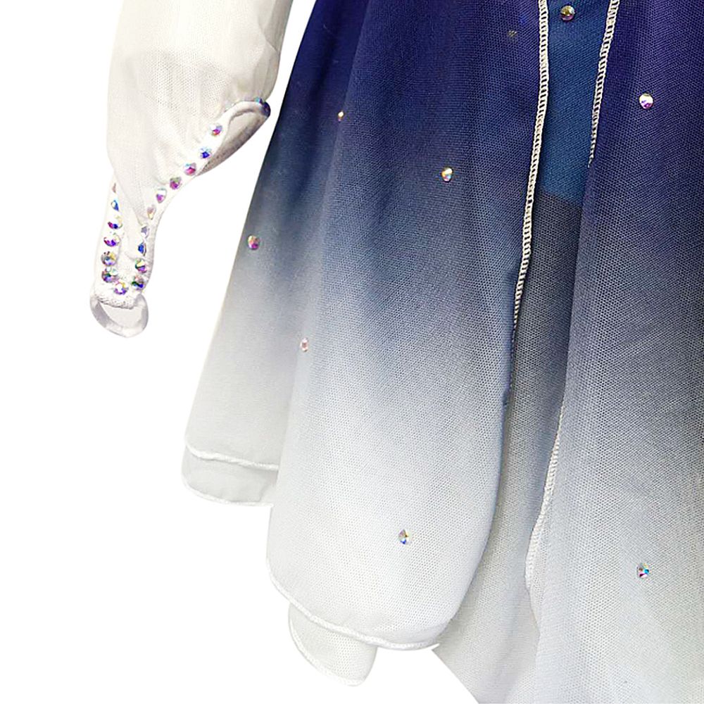 LIUHUO Ice Figure Skating Dance Dress Women's Blue Strips Fashion Training Competition Skating Wear Handmade Crystal / Rhinestone Solid Color Long Sleeve Ice Skating Costumes