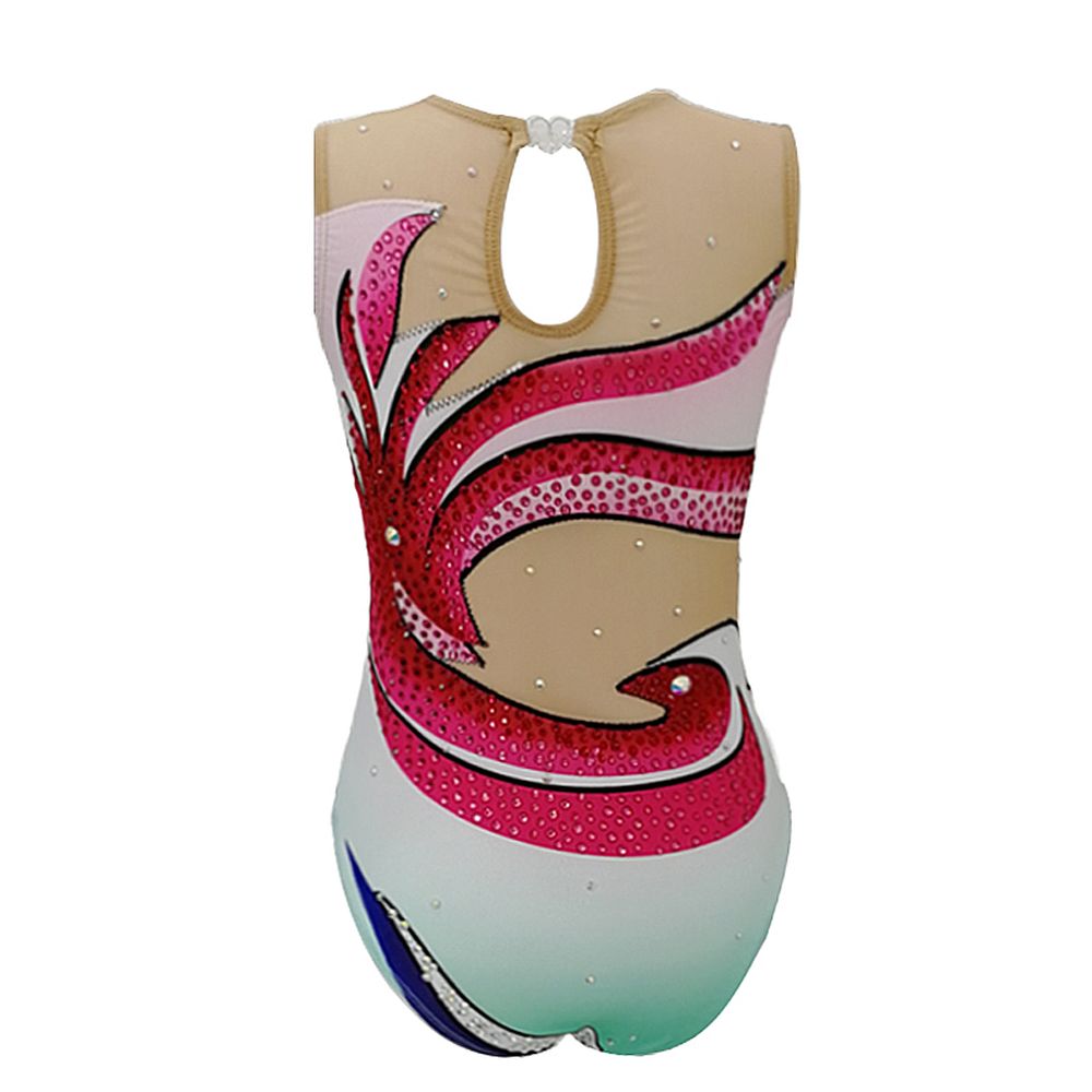 Figure Synchronized Swimming Suit Girls' Spandex Leotards Handmade Competition Dance  Dress
