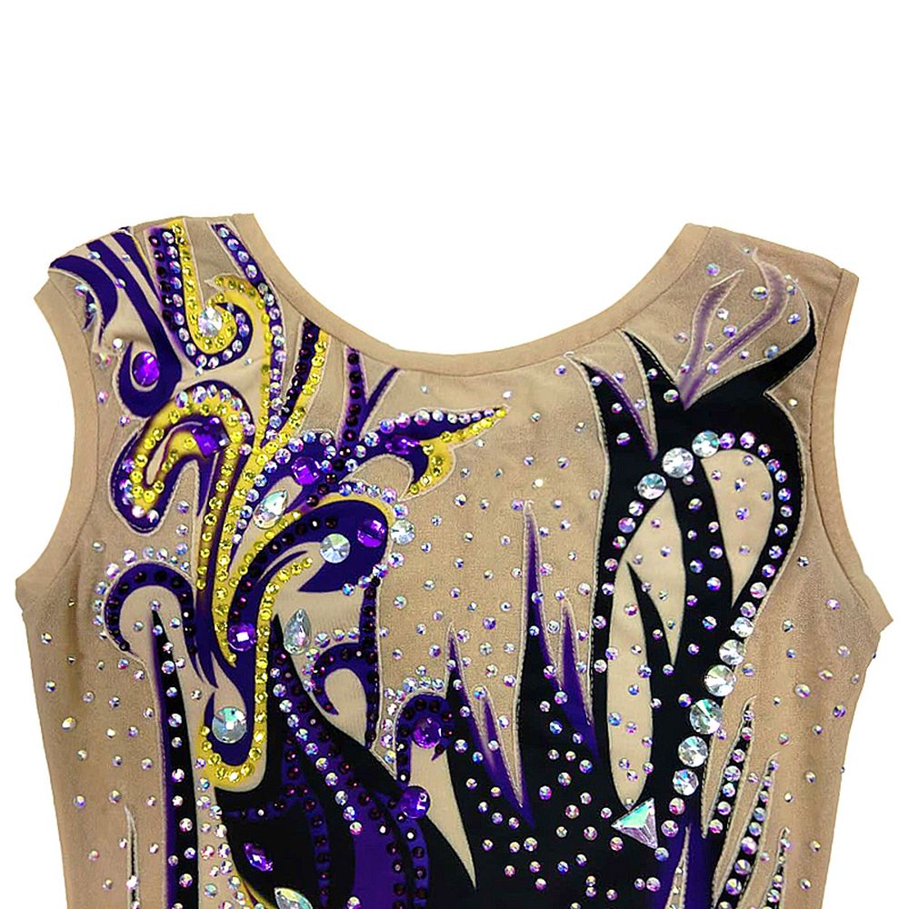 Rhythmic Gymnastics Leotards Artistic Gymnastics Leotards Women's Girls' Kids Leotard Spandex High Elasticity Breathable Handmade Sleeveless Training Competition Dance Rhythmic Gymnastics Artistic