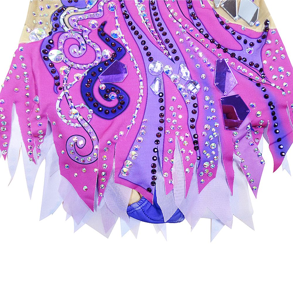 Women's Girls' Rhythmic Gymnastics Leotards Artistic Gymnastics Leotards Jeweled Spandex Dance Rhythmic Gymnastics Artistic Gymnastics Leotard Sleeveless Sport Activewear Handmade