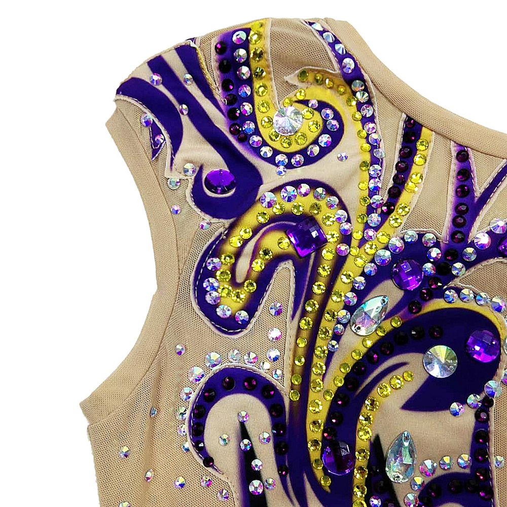 Rhythmic Gymnastics Leotards Artistic Gymnastics Leotards Women's Girls' Kids Leotard Spandex High Elasticity Breathable Handmade Sleeveless Training Competition Dance Rhythmic Gymnastics Artistic